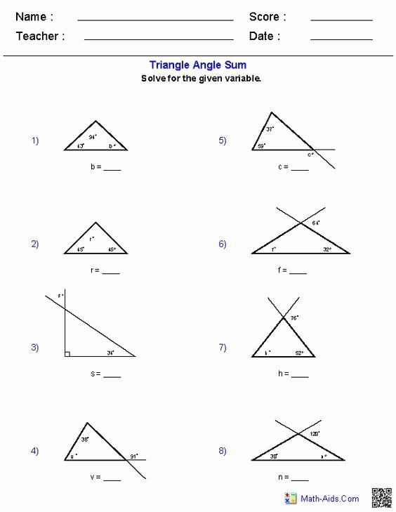 Triangle Interior Angles Worksheet Answers Awesome Triangle Angle Sum Worksheets School Work