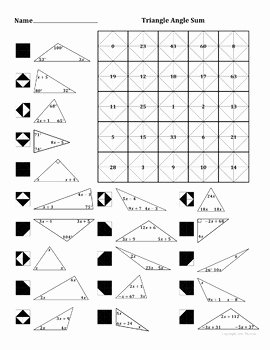 Triangle Interior Angles Worksheet Answers Luxury Triangle Sum theorem Worksheet Algebra Livinghealthybulletin