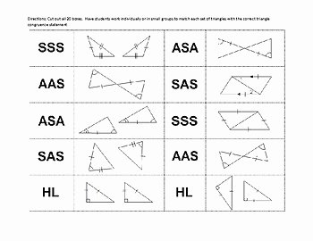Triangle Proofs Worksheet Answers Awesome Triangle Congruence Matching Activity by Eric Douce
