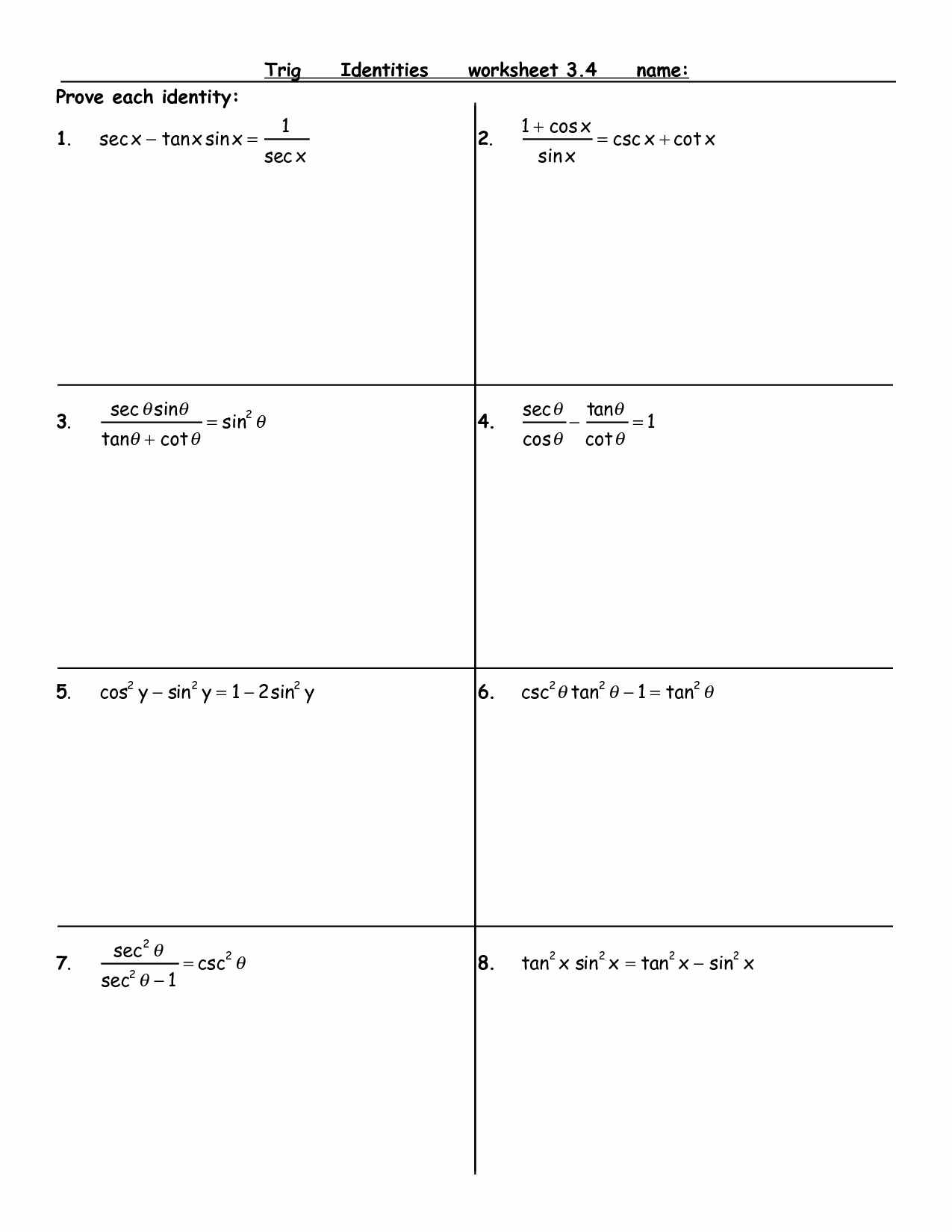 Trig Identities Worksheet with Answers Fresh 13 Best Of Functions Worksheets Pdf Function