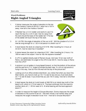 Trig Word Problems Worksheet New Right Triangle Trigonometry Word Problems Worksheet the