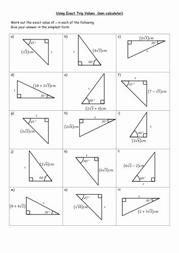 Trigonometric Ratios Worksheet Answers Beautiful Using Exact Trig Values for 30 45 60 by Alisongilroy