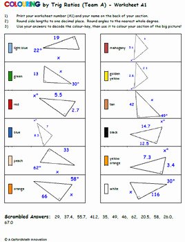 Trigonometric Ratios Worksheet Answers Best Of Trig Ratios sohcahtoa Worksheet &amp; Collaborative Mosaic