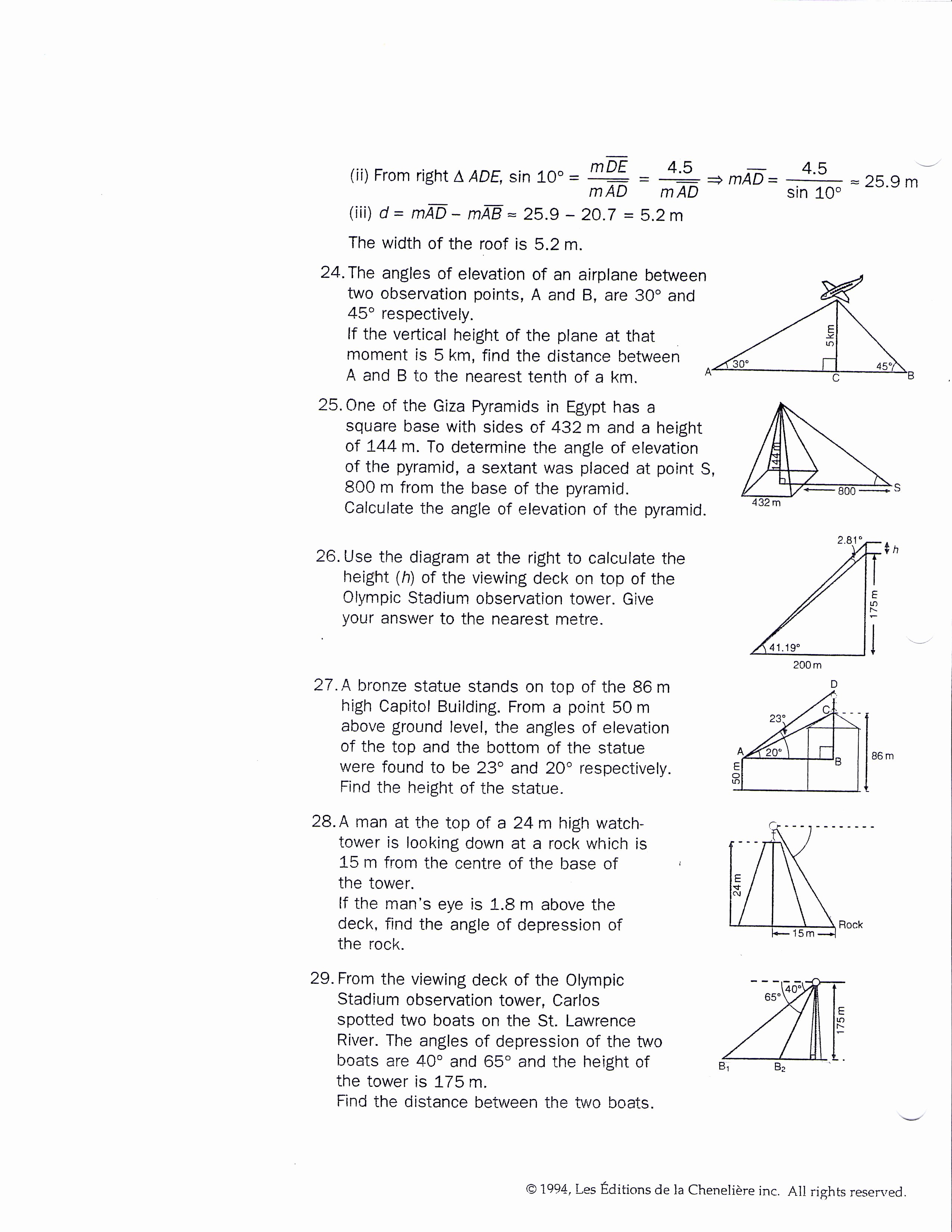 Trigonometry Word Problems Worksheet Answers Beautiful Mrsmartinmath [licensed for Non Mercial Use Only