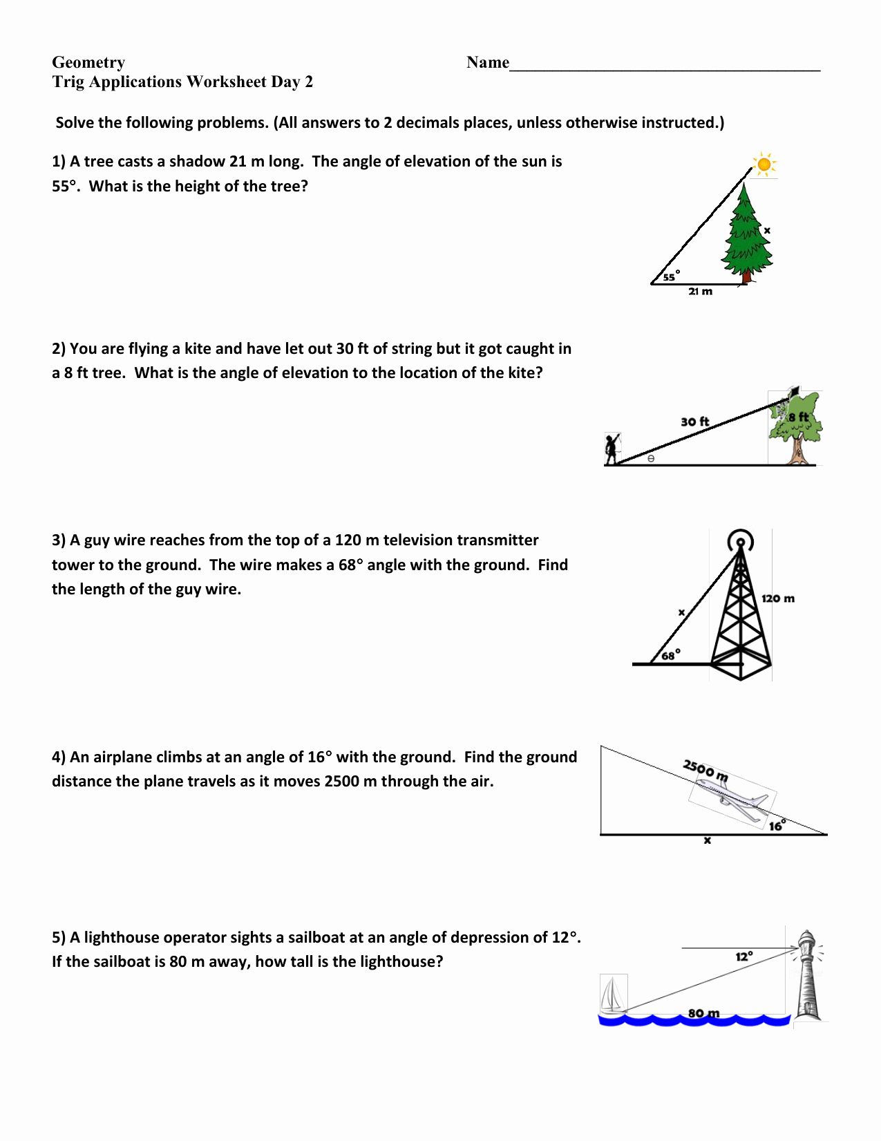 Trigonometry Ratios Worksheet