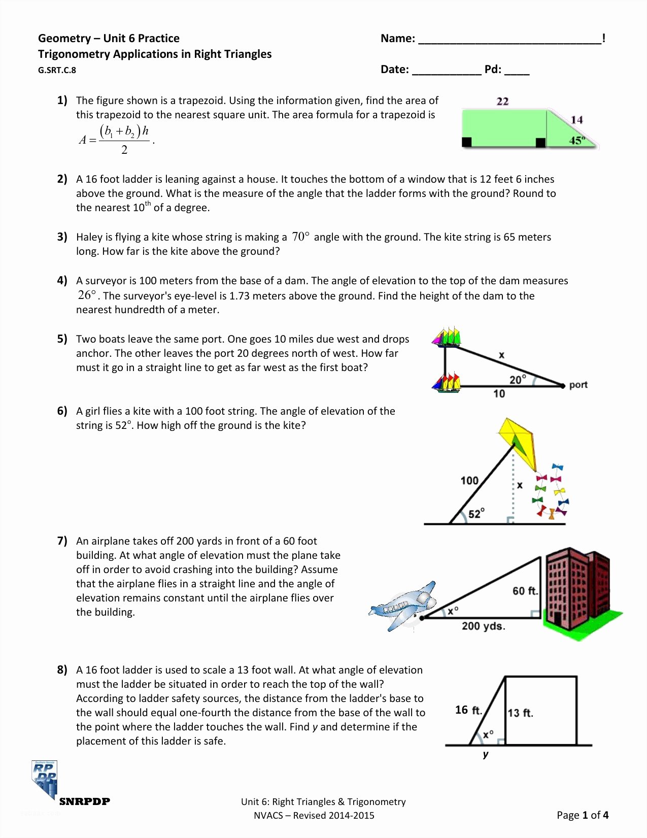 50 Trigonometry Word Problems Worksheet Answers Chessmuseum Template Library