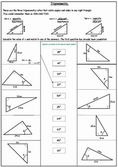 Trigonometry Word Problems Worksheet Answers New Multi Step Trigonometry Worksheets
