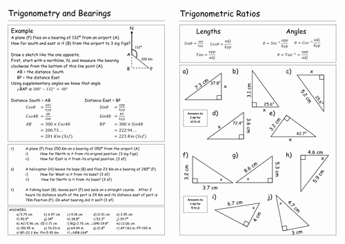 Trigonometry Word Problems Worksheet Answers Unique Trigonometry Worksheet by Pebsy Teaching Resources Tes