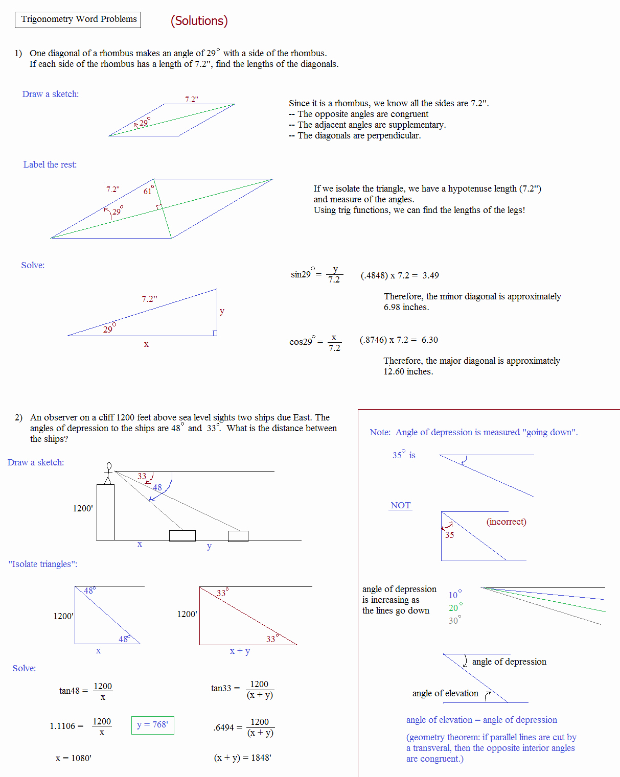 Trigonometry Word Problems Worksheet Awesome Printables Trigonometry Worksheets Pdf Kigose Thousands