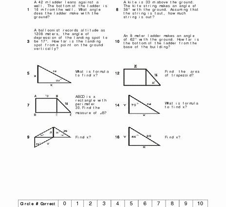 Trigonometry Word Problems Worksheet Elegant 15 Trig Word Problems Worksheet Answers