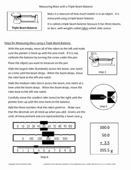 Triple Beam Balance Practice Worksheet Fresh Learn to Measure Mass with A Triple Beam Balance Plus