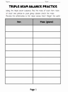 Triple Beam Balance Worksheet New 17 Best Images About Science Lessons On Pinterest
