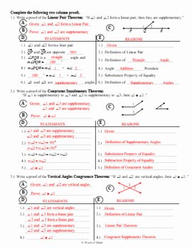Two Column Proof Worksheet New Geometry Worksheet and Guided Lesson Notes How to Write