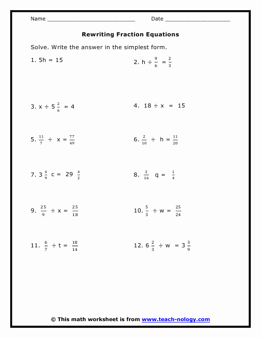 2 Step Equations Worksheet