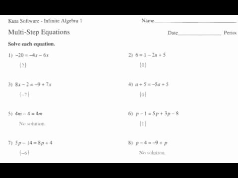 Two Step Equations Worksheet Answers Best Of Alg 1 Kutasoftware Worksheet Answers