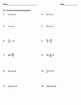 Two Step Equations Worksheet Answers Best Of Algebraic Equations and Inequalities Notes and