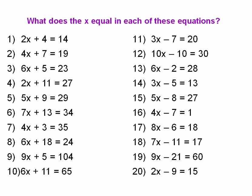 Two Step Equations Worksheet Answers New Math Worksheets Math Worksheets Two Step Equations Free