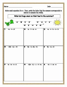 Two Step Equations Worksheet Answers New solving Multi Step Equations Riddle Worksheet