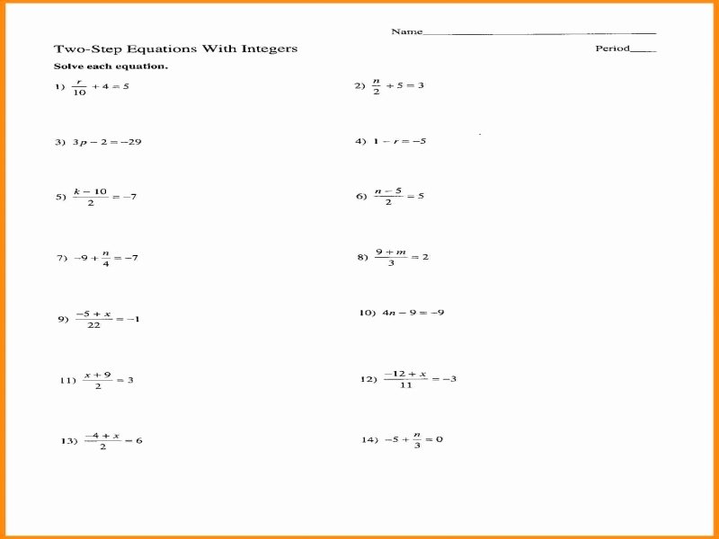 Two Step Equations Worksheet Pdf Luxury Two Step Equations Practice Answers Tessshebaylo Free