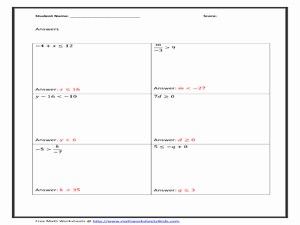 Two Step Inequalities Worksheet Awesome solve E Step Inequalities Worksheet for 11th Grade