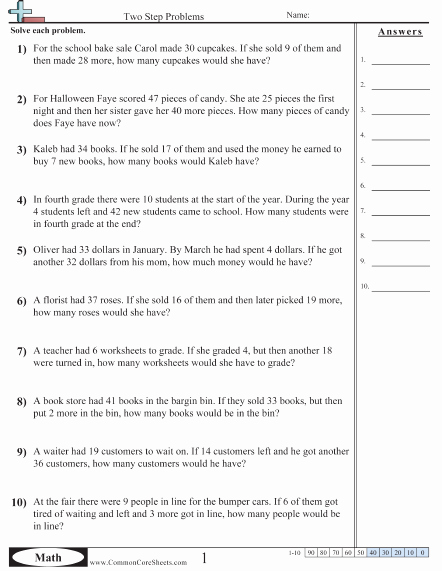 Two Step Word Problems Worksheet Awesome Multistep Worksheets