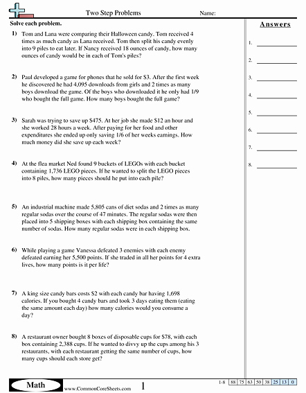 Two Step Word Problems Worksheet Beautiful Multistep Worksheets