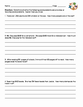 Two Step Word Problems Worksheet Elegant E and Two Step Word Problems Worksheet Addition and