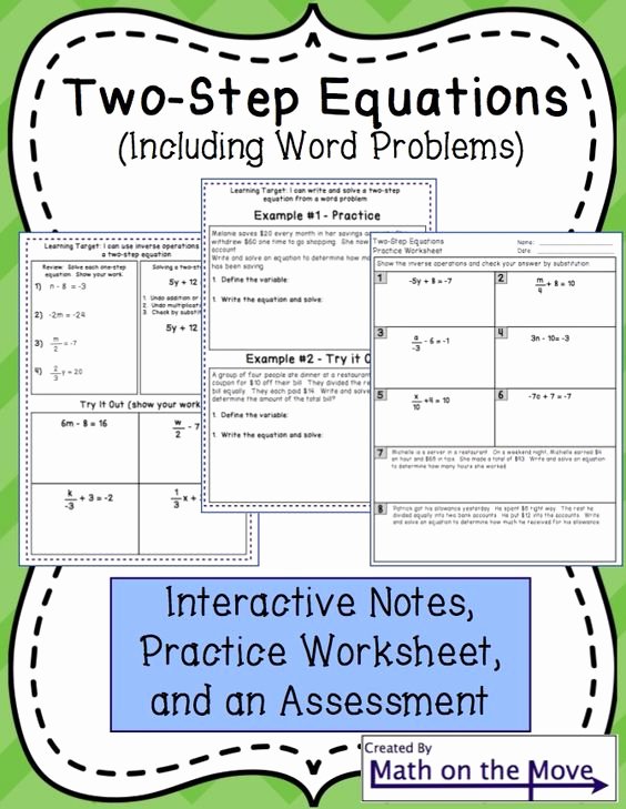 50 Two Step Word Problems Worksheet