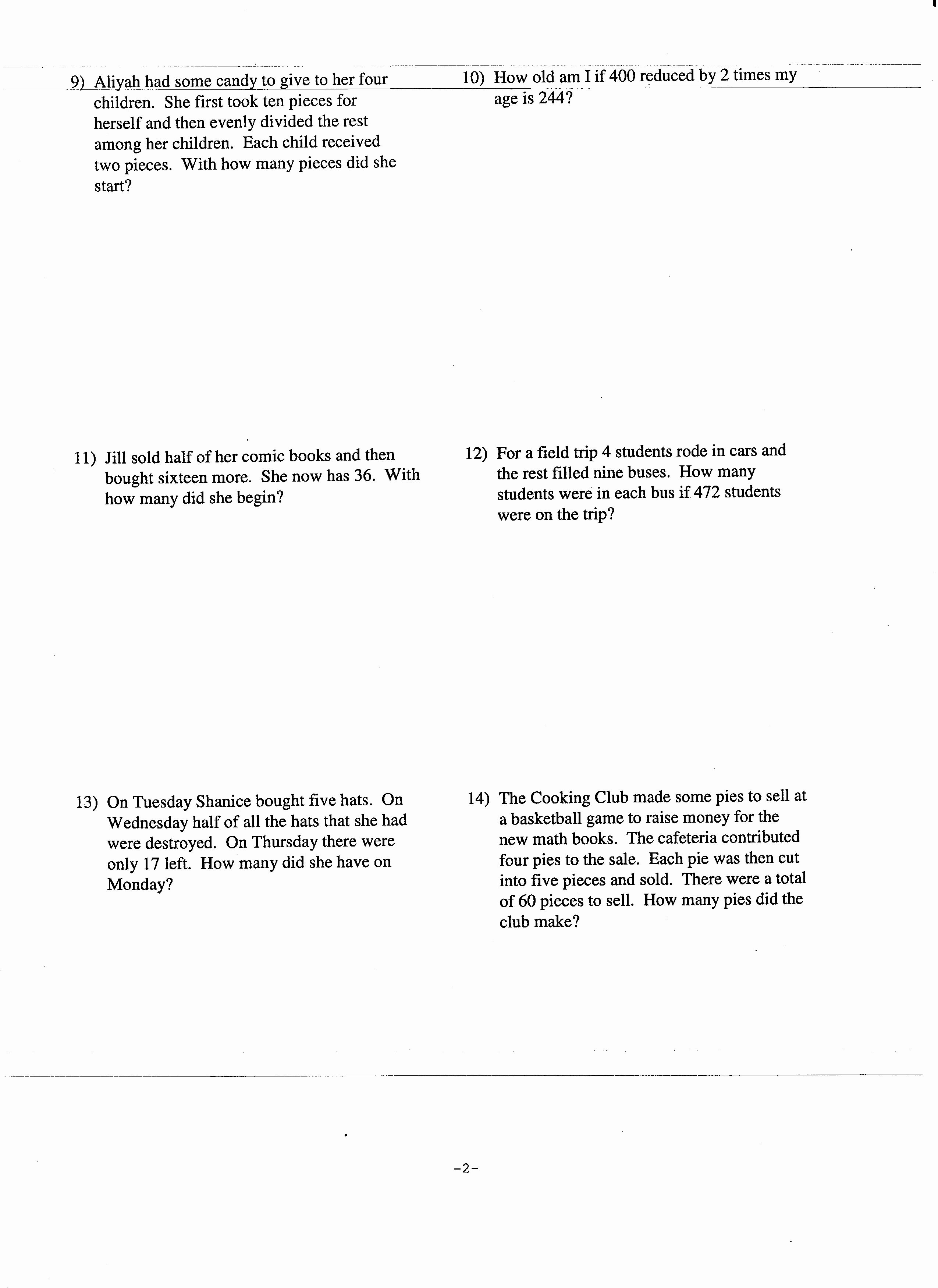 Two Step Word Problems Worksheet Unique Quadratic formula Word Problems Worksheet