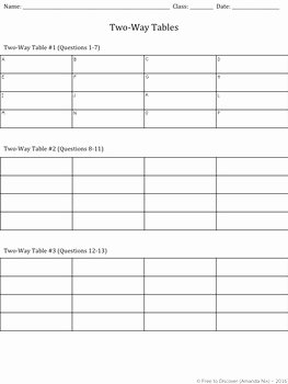 Two Way Frequency Tables Worksheet Elegant Two Way Tables Discovery Worksheets by Free to Discover