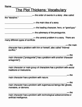 Types Of Conflict Worksheet Unique Plot and Types Of Conflict Worksheet by Kristen Sparks