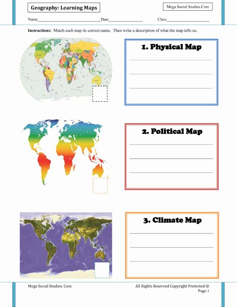 Types Of Maps Worksheet Elegant Different Types Maps Worksheet the Best Worksheets