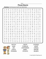 Types Of Nouns Worksheet Inspirational Parts Of Speech Crossword Puzzle