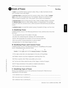 Types Of Nouns Worksheet Luxury Kinds Of Nouns Worksheet for 2nd 5th Grade