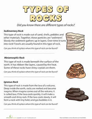 Types Of Rock Worksheet Fresh Types Of Rocks Worksheet