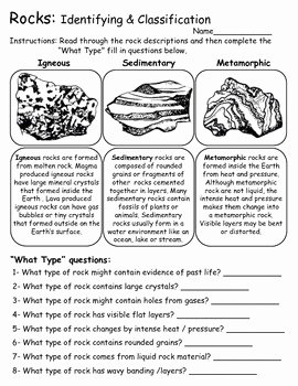 Types Of Rock Worksheet New Rock Cycle and Rock Types Activities by Geo Earth