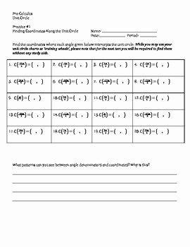 Unit Circle Practice Worksheet Elegant Unit Circle Practice Worksheets by Mrs Loeper Math