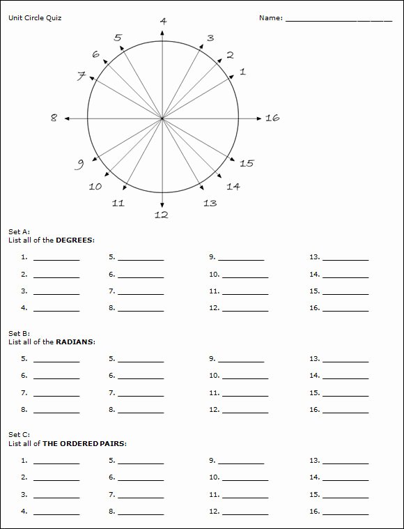 Unit Circle Practice Worksheet Inspirational Sample Unit Circle Chart 18 Documents In Pdf Word