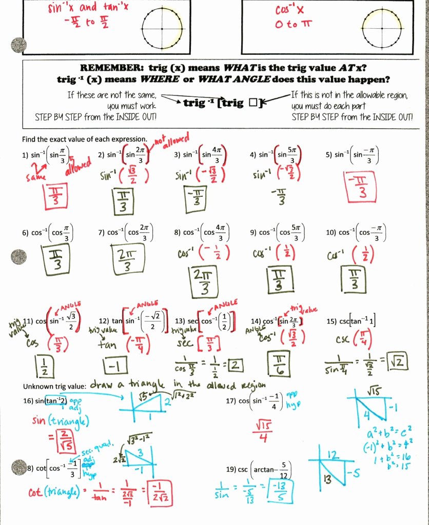 50 Unit Circle Practice Worksheet