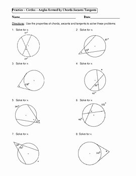 Unit Circle Worksheet with Answers Awesome Geometry Unit 10 Circle Angles form by Chords Secants