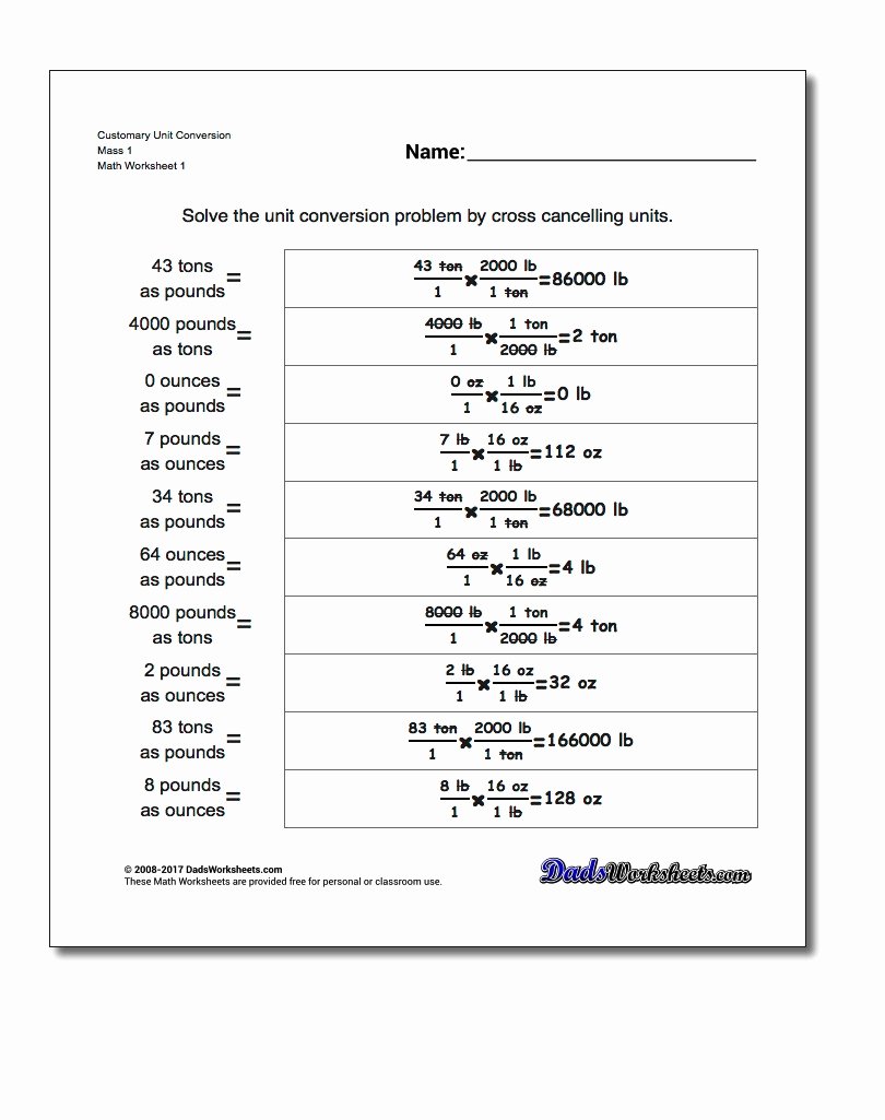 Unit Conversion Word Problems Worksheet Awesome Customary Unit Conversions