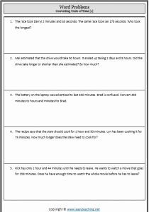 Unit Conversion Word Problems Worksheet Fresh Converting Between Units Of Time Worksheets • Easyteaching