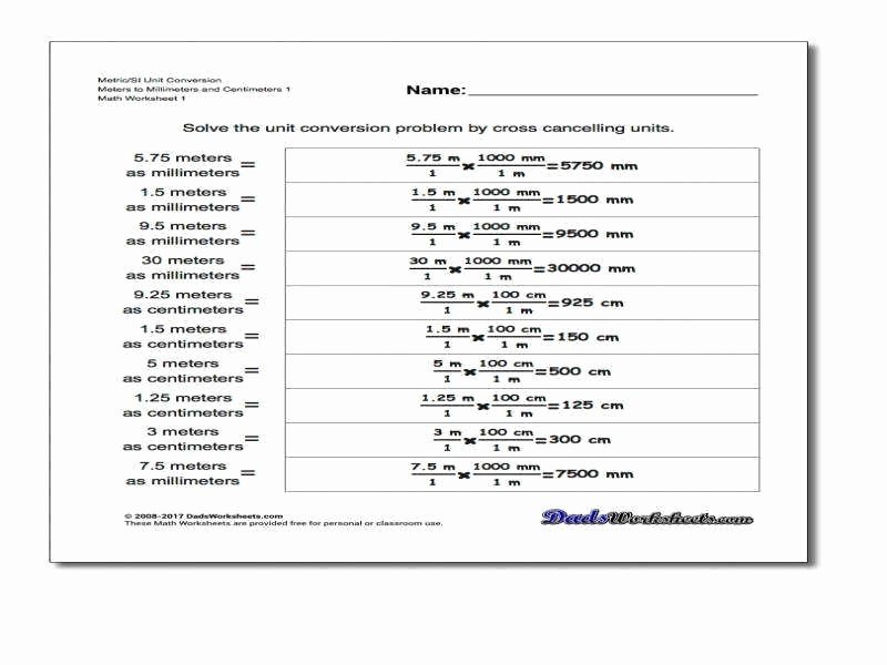 50 Unit Conversions Worksheet Answers