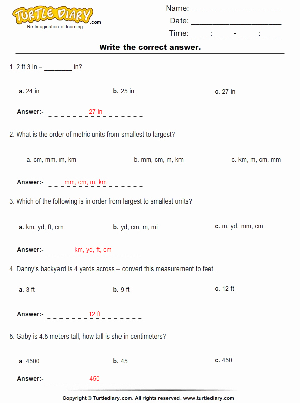 Unit Conversions Worksheet Answers Fresh Conversion Of Metric Units Of Length Worksheet Turtle Diary