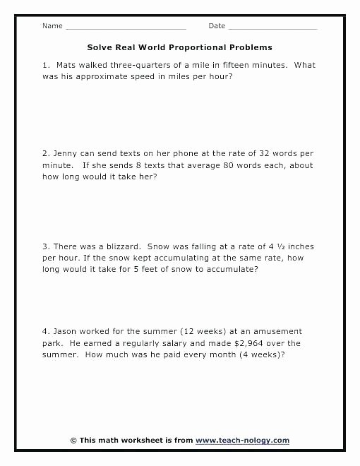 Unit Rate Word Problems Worksheet Awesome Ratio Rates and Proportions Worksheets – Dzulfikar