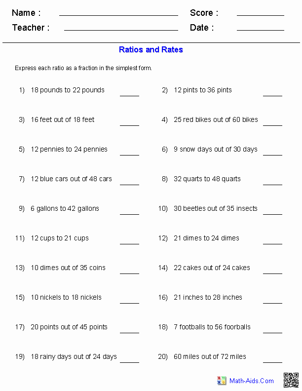 50 Unit Rate Word Problems Worksheet