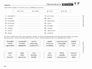 Unit Rate Worksheet 6th Grade Lovely Spelling Words with Codes Unit 17 Worksheet for 6th Grade