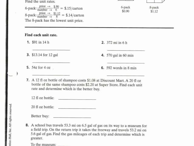 Unit Rate Worksheet 7th Grade Fresh 23 Inspirational Unit Price Worksheet