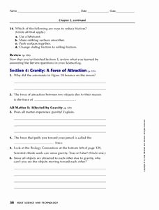 Universal Gravitation Worksheet Answers Unique Gravity A force Of attraction 9th 12th Grade Worksheet