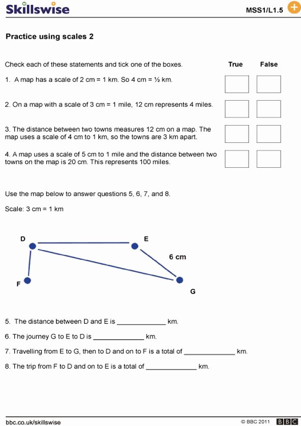 Using A Map Scale Worksheet Best Of Maths Scales Worksheets